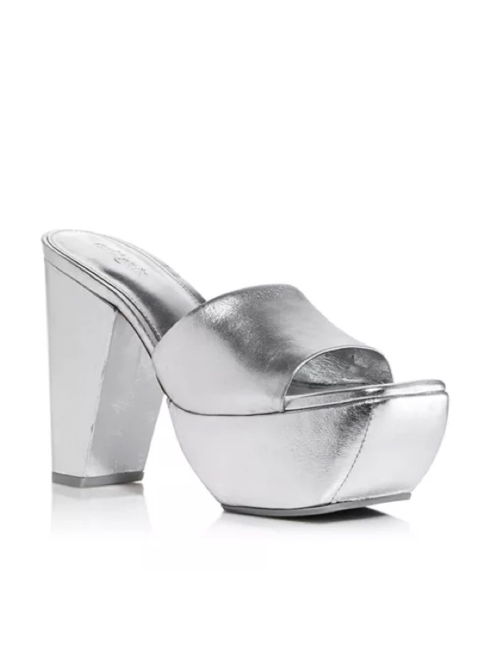 Cult Gaia Nadia Platform Sandals in Shiny Silver, NWT, Size EU 37